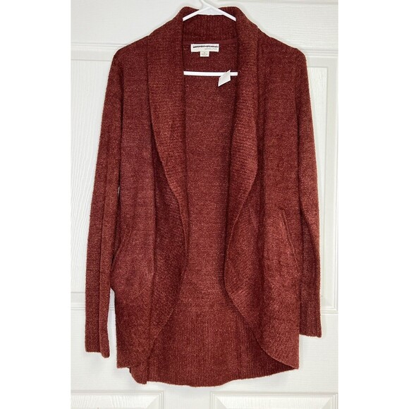 Barefoot Dreams Sweaters - Barefoot Dreams Cozy Chic Lite Circle Cardi Cardigan Sweater Rosewood Red S NEW